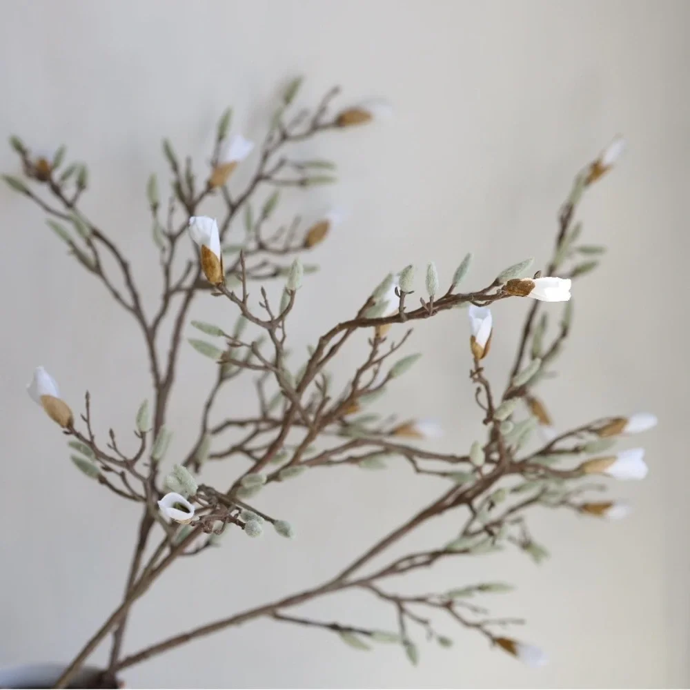 Magnolia budding & bloom realistic branches approximately 38” long, extra tall